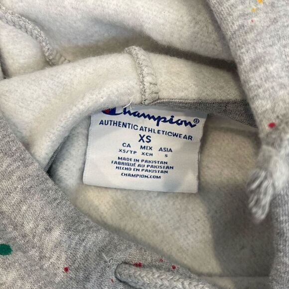 Penn State paint splattered Distressed hooded Sweatshirt - Picture 3 of 4